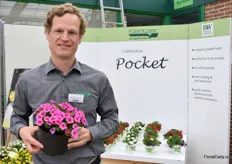 Alexander Kientzler with the Pocket Rose from the Pocket series. This series includes the naturally compact Calibrachoa. They are easy to grow, good for high production and thrive best in a somewhat smaller pot.